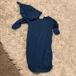 Kickee pants layette gown with matching cap.